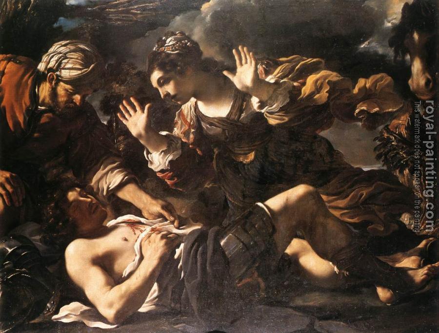 Guercino : Ermina Finds the Wounded Tancred
